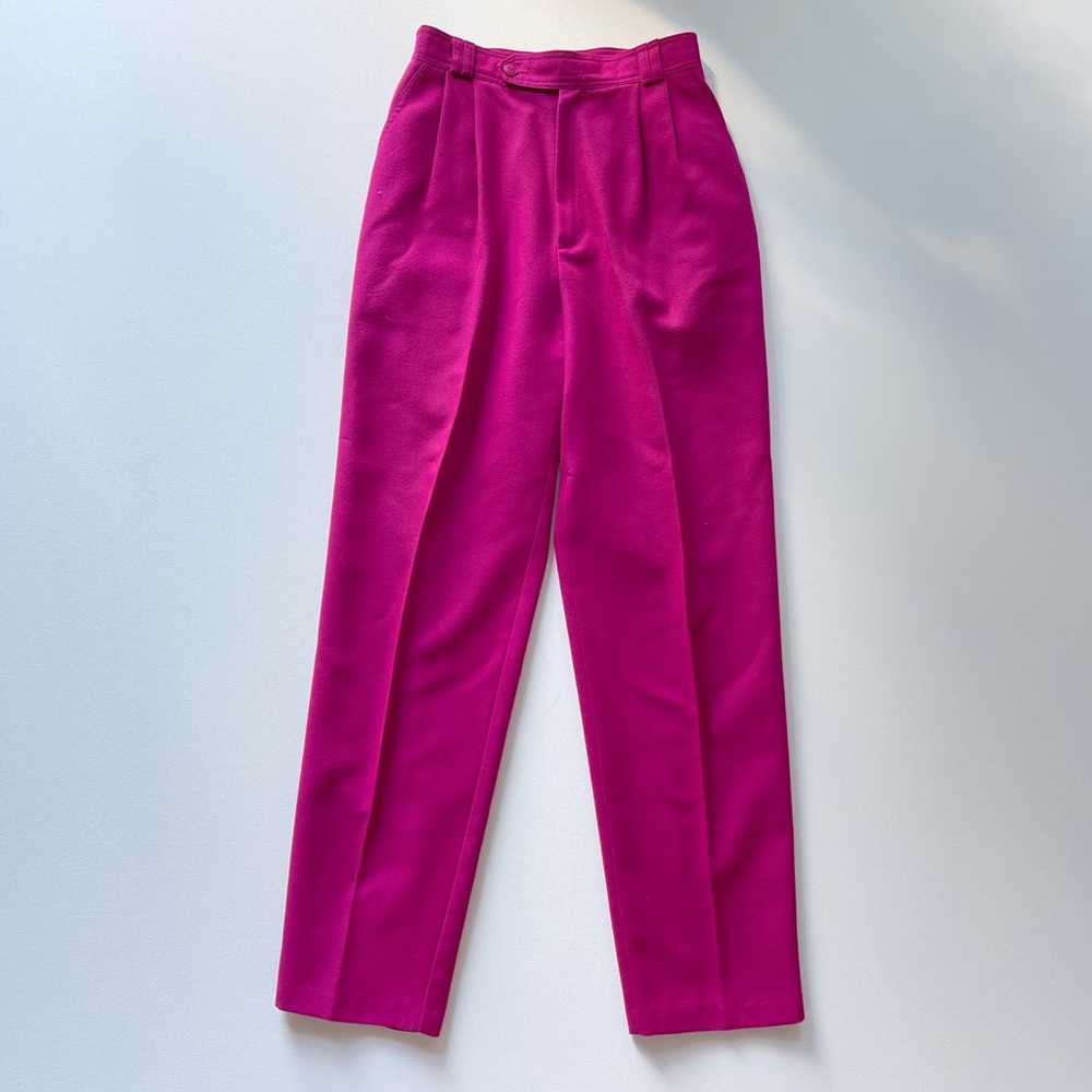 Vintage Magenta High Rise Pleat Front Pants xs s - Picture 1 of 5